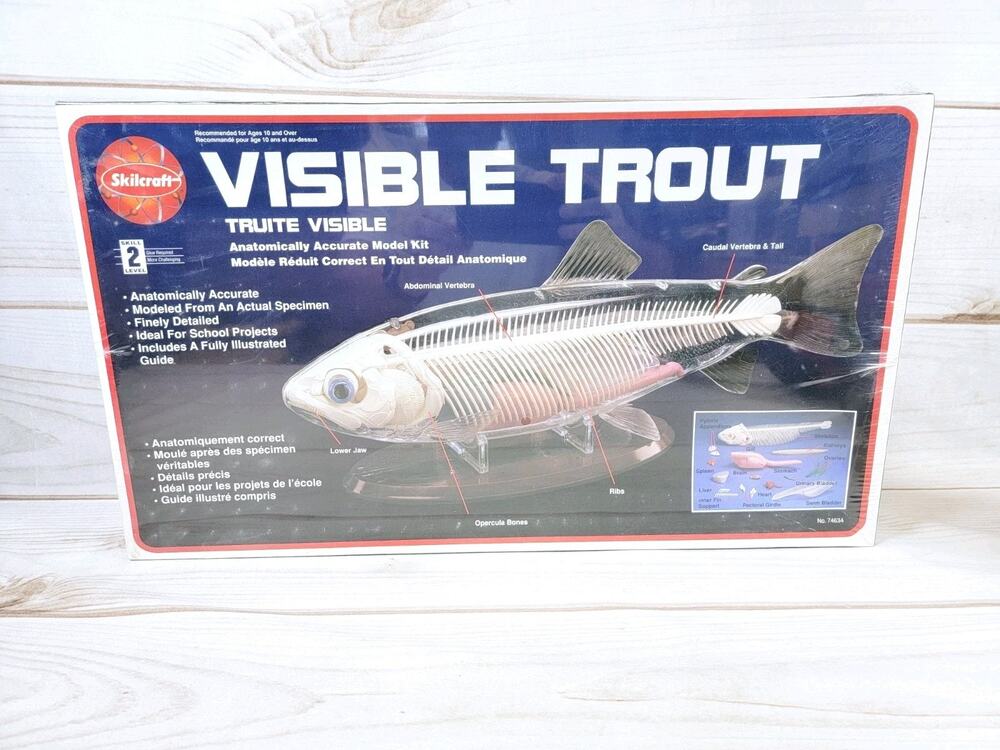Vintage Skilcraft Visible Trout Model Kit 1998 Skill Level 2 NEW Sealed 74634